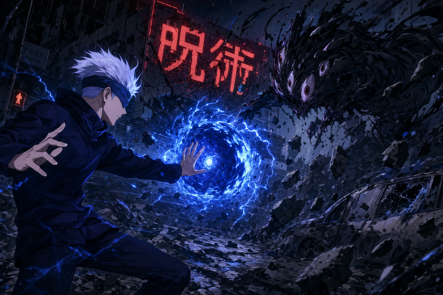 GPT-Image-2 Example · Animation Freeze Frame in MAPPA Style (Jujutsu Kaisen Aesthetic)