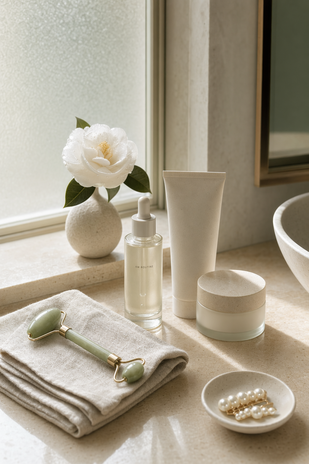 GPT-Image-2 Case · Quiet Luxury Skincare Morning Tray