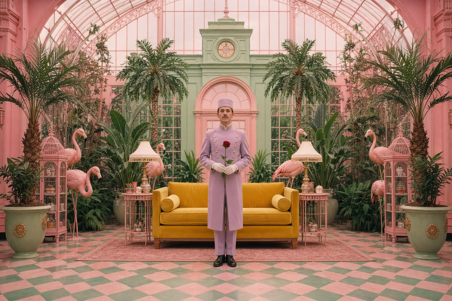 GPT-Image-2 Case · Symmetrical Pastel: Grand Greenhouse