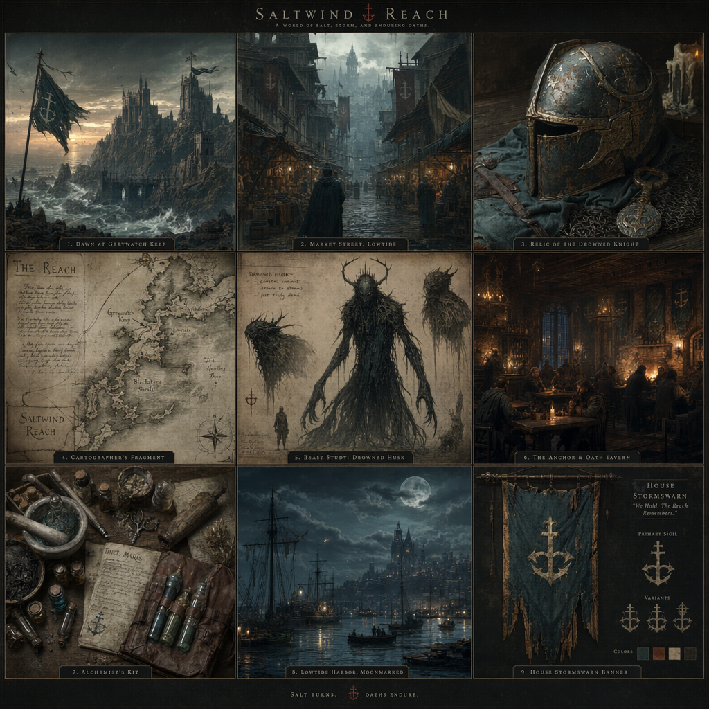 GPT-Image-2 Case: Nine-Grid Dark Fantasy Worldbuilding Board