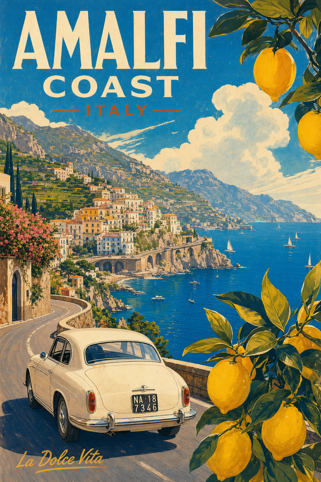 GPT-Image-2 Example · Vintage Amalfi Coast Travel Poster