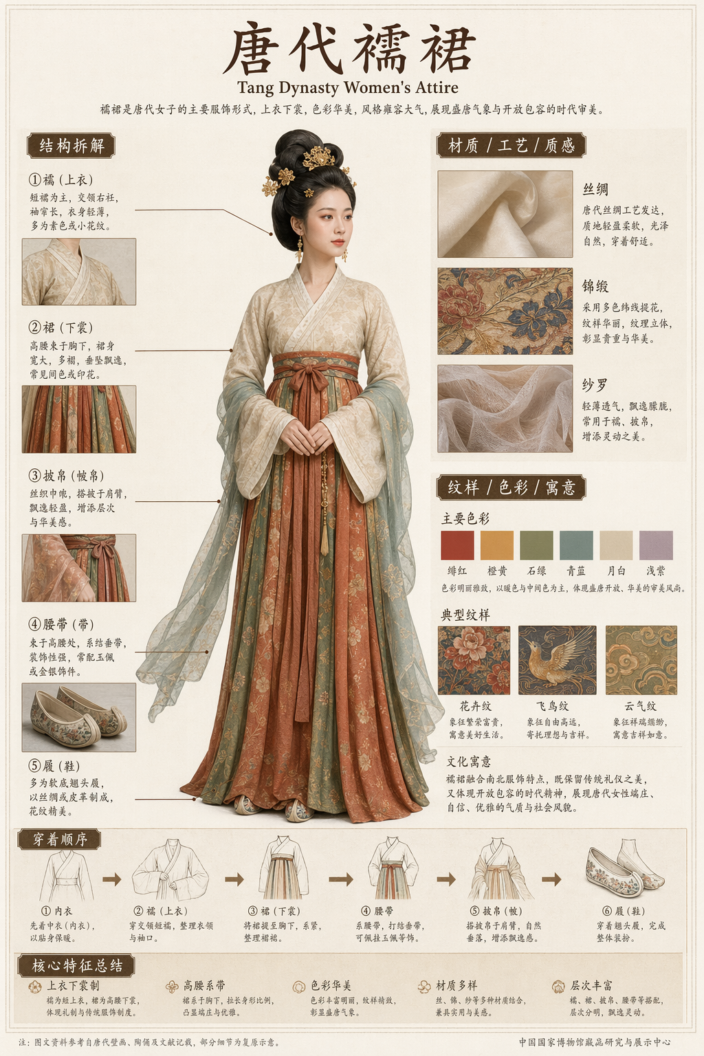 GPT-Image-2 Case · Museum Catalogue Deconstructed Infographic (Tang Dynasty Ruqun)