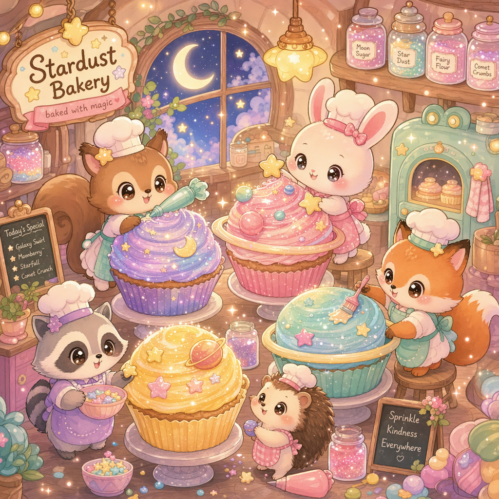 GPT-Image-2 Case · Chibi Style: Starlight Bakery
