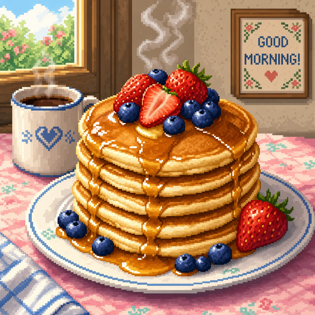 GPT-Image-2 Case · Pixel Art Breakfast Still Life