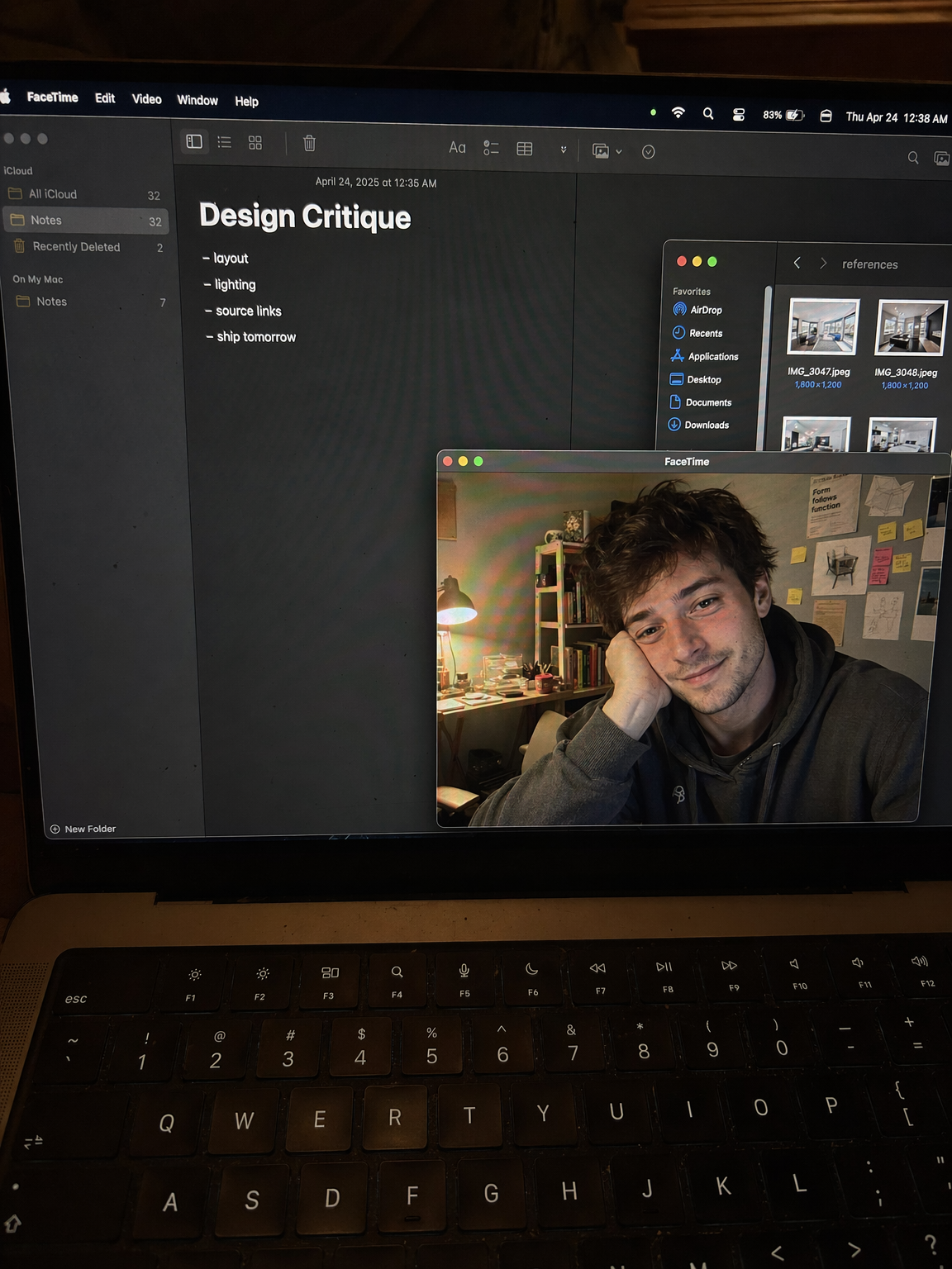 GPT-Image-2 Case · Notes + FaceTime Work Screen