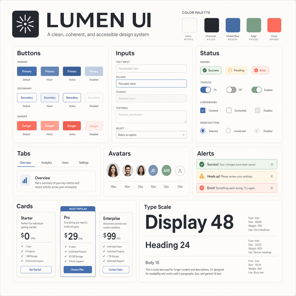 GPT-Image-2 Case · Design System Component Card Set